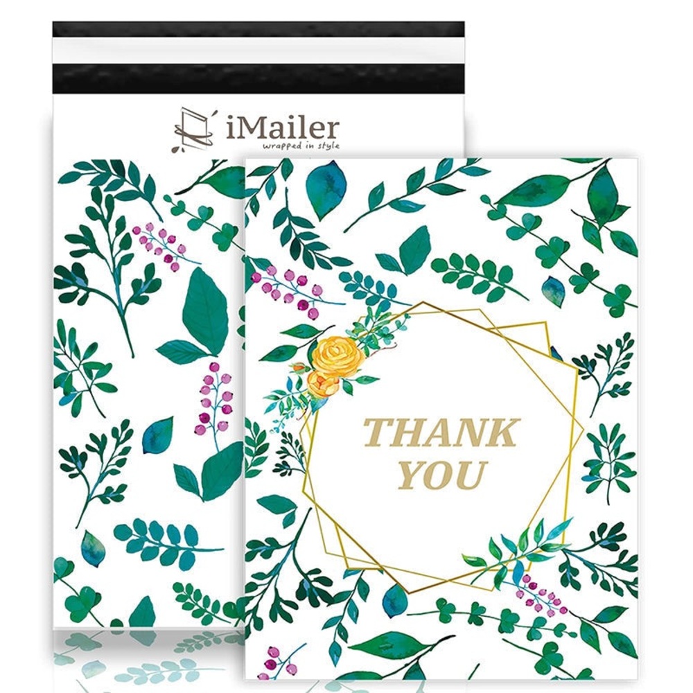 23 pcs Leafs Green Purple Poly Mailers 14.50x19" inches